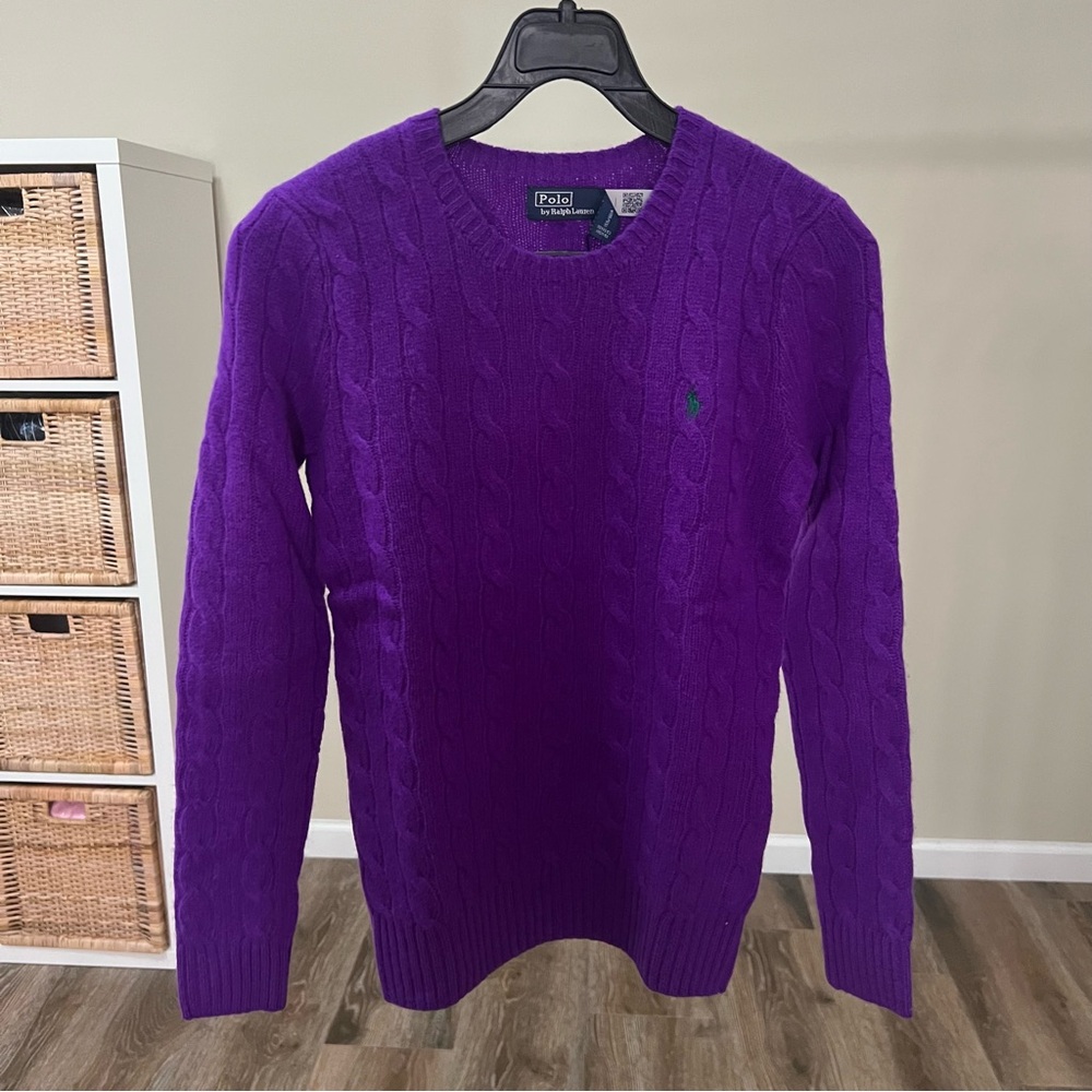 Polo Ralph Lauren Women's Cable-Knit Wool-Cashmere Sweater - Valor Purple / XS